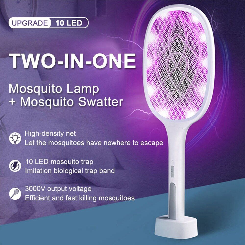 2-in-1 Mosquito Killer Racket – Electric + UV Trap | جهاز قتل الناموس 2 في 1 – مضرب + مصيدة ضوئية